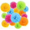thumbnail image 1 of Pompones de papel con forma de flor de Livder 15 unidades 25 30 35 cm, 1 of 6