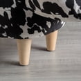 thumbnail image 5 of Cute Cow Small Ottoman With Iconic Spotting and Longhorns Design, Velvet Animal Ottoman For Living Room, Nursery, Playroom And Bedroom, Foot Rest For Couch, White+Black, 5 of 9