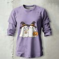 thumbnail image 4 of MVRLSH Womens Tops Blouse Casual Halloween Graphic Printed Comfortable Fashion Daily Wear Loose Fit Blouses Light Violet - M, 4 of 5