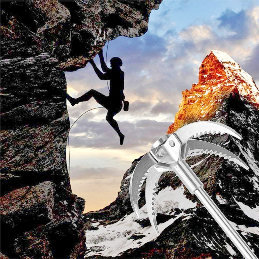 FASTBIRD Grappling Hook Folding Survival Claw Multifunctional Stainless Steel Hook for Outdoor Camping Hiking Tree Rock Mountain Climbing