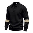 thumbnail image 6 of Men's Polo Shirts Long Sleeve Autumn Color Blocking Lapel Polo Shirt, 6 of 8