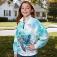 thumbnail image 3 of Uorisanigo Girls Oversized Sweatshirts Blue Sea Turtle Half Zip Pullover Sweatshirt for Teen Girl Lightweight Long Sleeve Pullover Top Quarter Zip Hoodies No Hood Fall Winter Clothes, 3 of 7