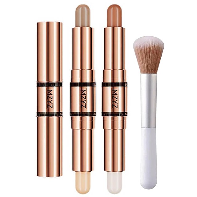 Double Head Makeup Stick-Highlighter & Contour, Natural Double-End Highlight Contour Stick with Face/Eye Shadow/Nose/Hairline
