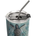 thumbnail image 3 of 20oz Sea Turtle Gifts for Women, Turtle Gifts for Turtle Lovers, Beach Gifts, Ocean Gifts, Beachy Gifts for Women Beach Themed Turtle Tumbler Cup, Insulated Thermos Travel Coffee Mug with Lid, 3 of 6