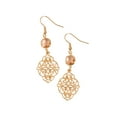thumbnail image 2 of Howard's Faceted Rose Glass Bead Small Filigree Drop Dangle Earrings for Women, 2 of 3