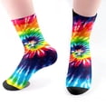 thumbnail image 5 of Jamsmile Women Crew Socks Tie Dye Print Everyday Comfort Casual Breathable Athletic Crew Socks, 5 of 5