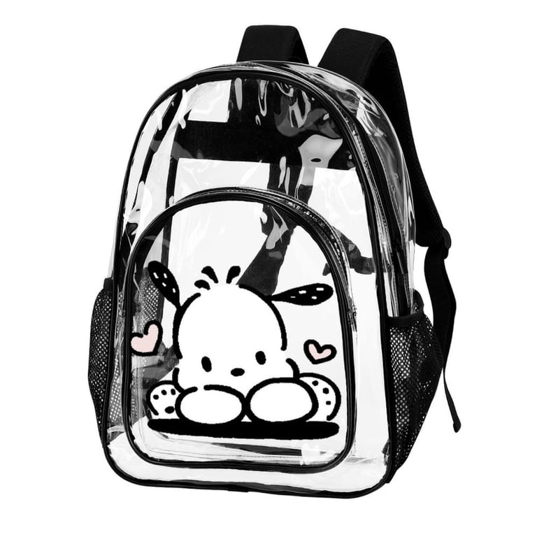 Zaino Trasparente In PVC - Borsa Scuola E Lavoro Con Tasche, Design Moderno