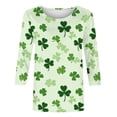 thumbnail image 7 of Xuyuer St Patricks Day Shirt Women 3/4 Sleeve Crew Neck T-Shirts Shamrock Graphic Tees St Patty's Lucky T-Shirt Green Irish Tops Shamrock Lucky T-Shirts Irish Festival Holiday Tee Tops, 7 of 7