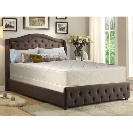 Wayton, Comfort Rest, 10-Inch medium plush Tight top Innerspring Mattress And 8-Inch Wood BoxSpring/Foundation Set, Queen