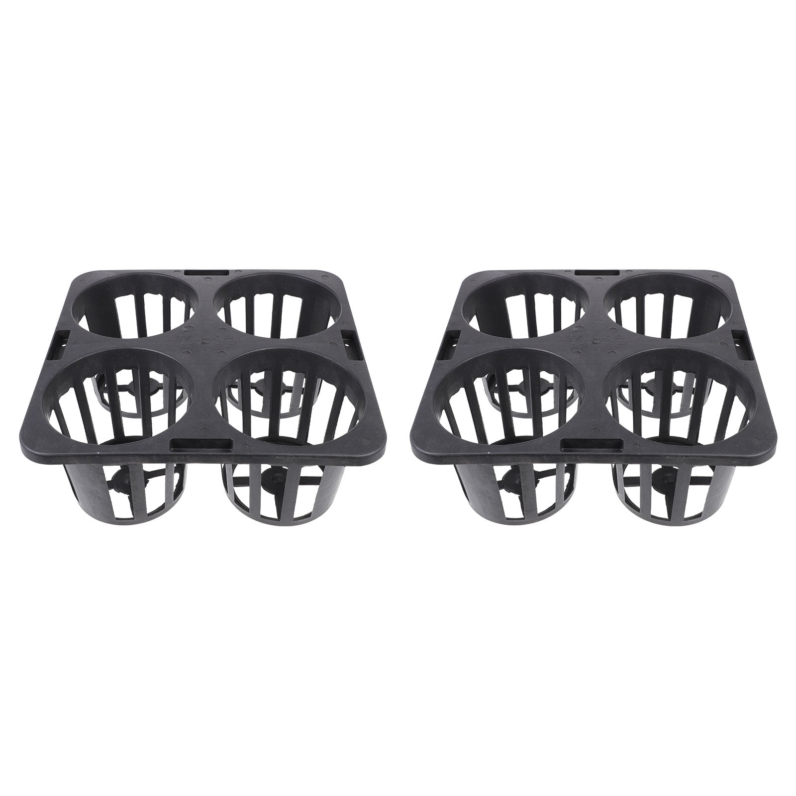 FRCOLOR  2 Pcs Flower Pots Tray Gardening Cell Round Nursery Planter Indoor Black