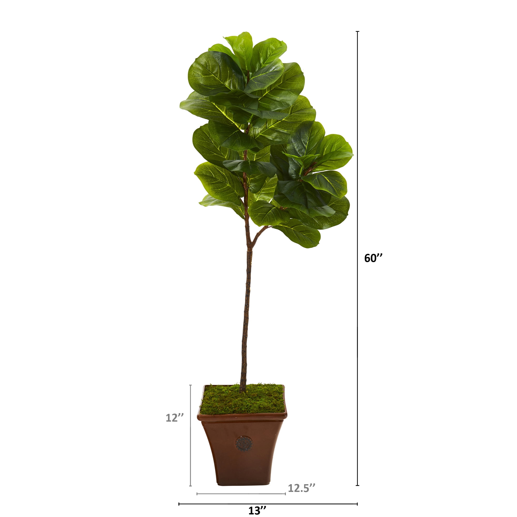 5ft. Fiddle Leaf Artificial Tree in Brown Planter (Real Touch)