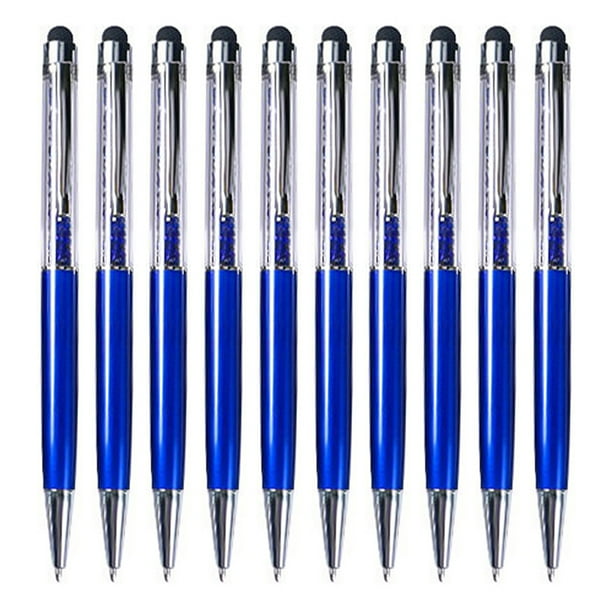 Methold 10 unidades de bolígrafos táctiles Stylus, bolígrafo de Metal, suministros escolares, accesorio de firma, herramienta de escritura para Suministros de escritura y corrección Azul