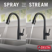 Delta 9113T-BL-DST Essa Single Handle Pull-Down Kitchen Faucet with Touch2O in Matte Black
