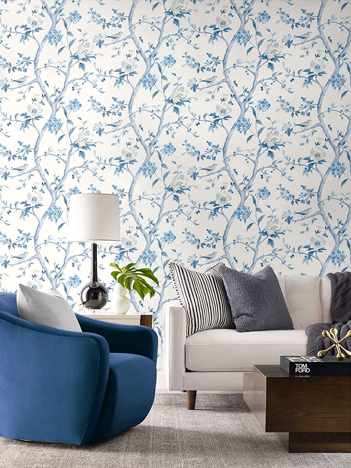 Lillian August Floral Trail Peel and Stick Wallpaper