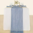 thumbnail image 3 of Holzlrgus Cheesecloth Table Runner 10ft Gauze Boho Rustic Dusty Blue Cheese Cloth Table Runner for Wedding Bridal Shower Fall Thanksgiving Christmas Decoration, 3 of 5