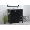 thumbnail image 2 of Elegant Decor Irene 32" Solid Wood and Stone Single Bathroom Vanity in Black, 2 of 8