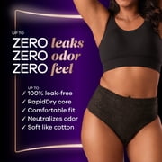 Always Discreet Boutique Incontinence Underwear, Maximum Protection, L, Black, 10 Count
