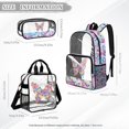 thumbnail image 4 of DISNIMO Cute Clear Backpack for School Kids, Butterfly Floral Print 3Pcs Stadium Approved 17 Inch PVC Transparent Bookbag Set with Lunch Box & Pencil Case for Kids Girls, 4 of 5