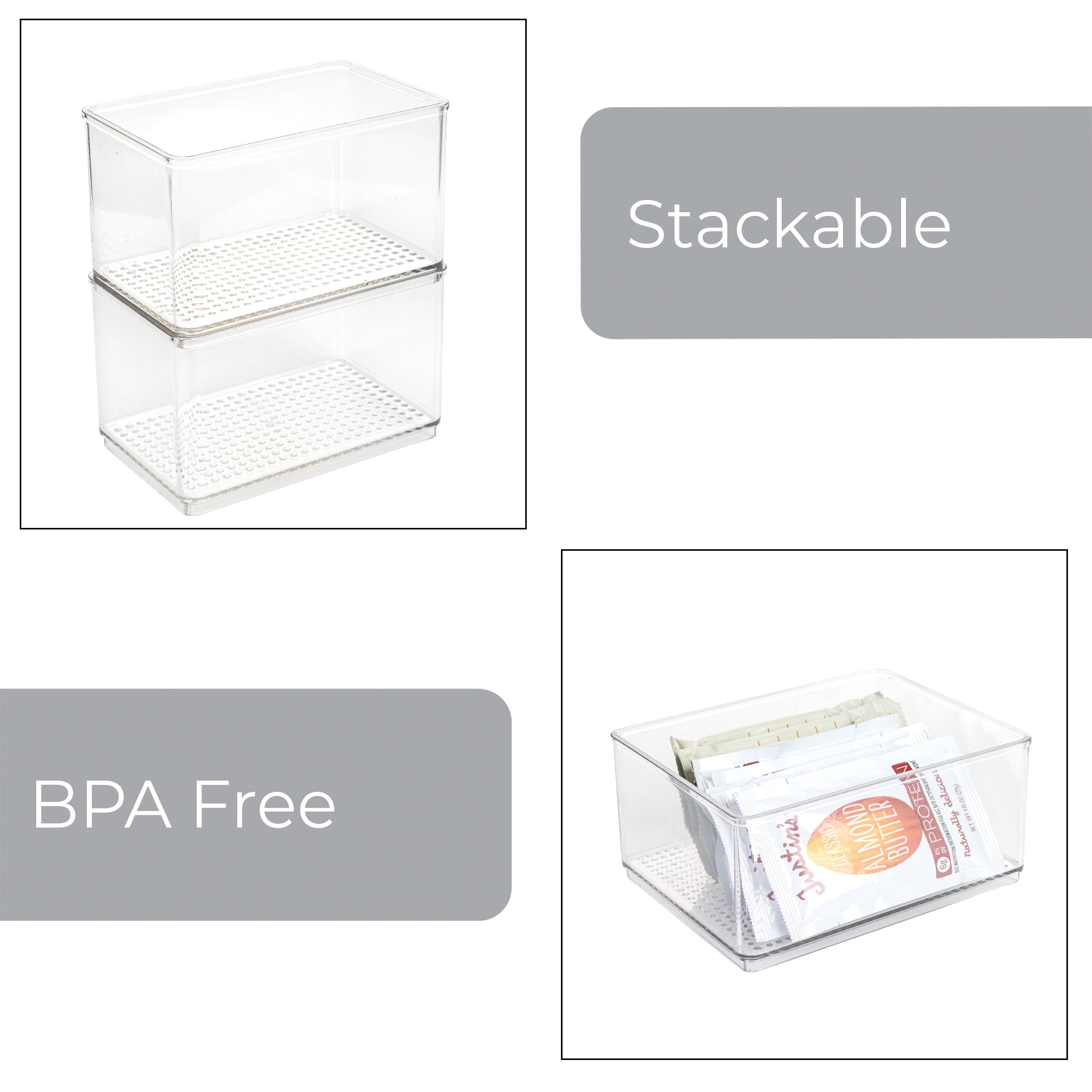 Mainstays Clear Plastic Organizer Bin for Bathroom