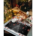 thumbnail image 2 of Christmas Tree Red Ball Placemats Set of 8 White Pine Branch Winter Snowflakes Black Heat Insulation Washable Place Mats, Rustic Non-Slip Table Mats for Dining Table Party Kitchen Decor,13x19 Inch, 2 of 4