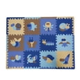 thumbnail image 2 of GUOOL 12Pieces Foam Puzzle Exercise Mat Interlocking Floor Tiles insect Blue, 2 of 9