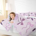 thumbnail image 3 of spefrowx Purple Line Bowknot Twin Bedding for Kids, Kawaii Star Print Bedding Comforter Set, Stars Reversible, 7 Pieces, 3 of 6