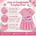 thumbnail image 7 of Rimyaw Toddler Girls Dinosaur Dress, Short Sleeve A-Line Sundress with Applique, Soft Summer Casual Pink Dress, Size 5T, 7 of 7
