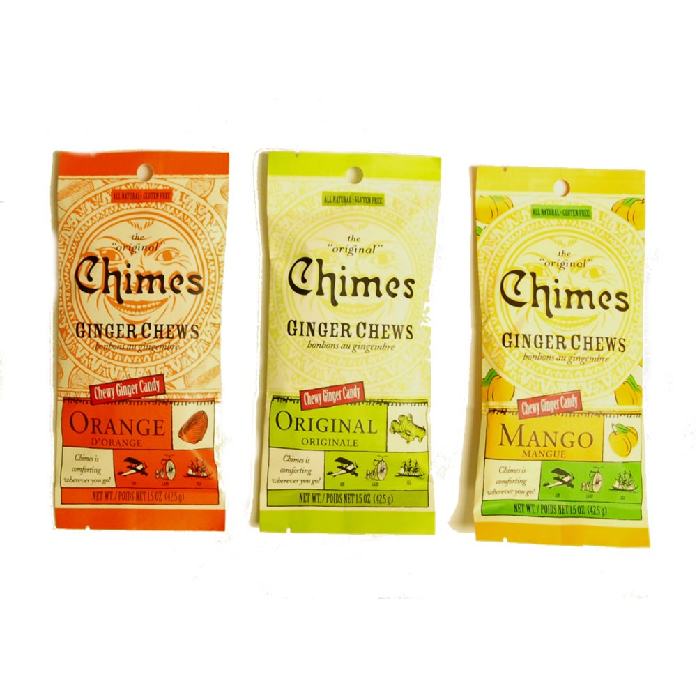 Chimes Ginger Chews Variety 3 Pack Original, Mango, and Orange