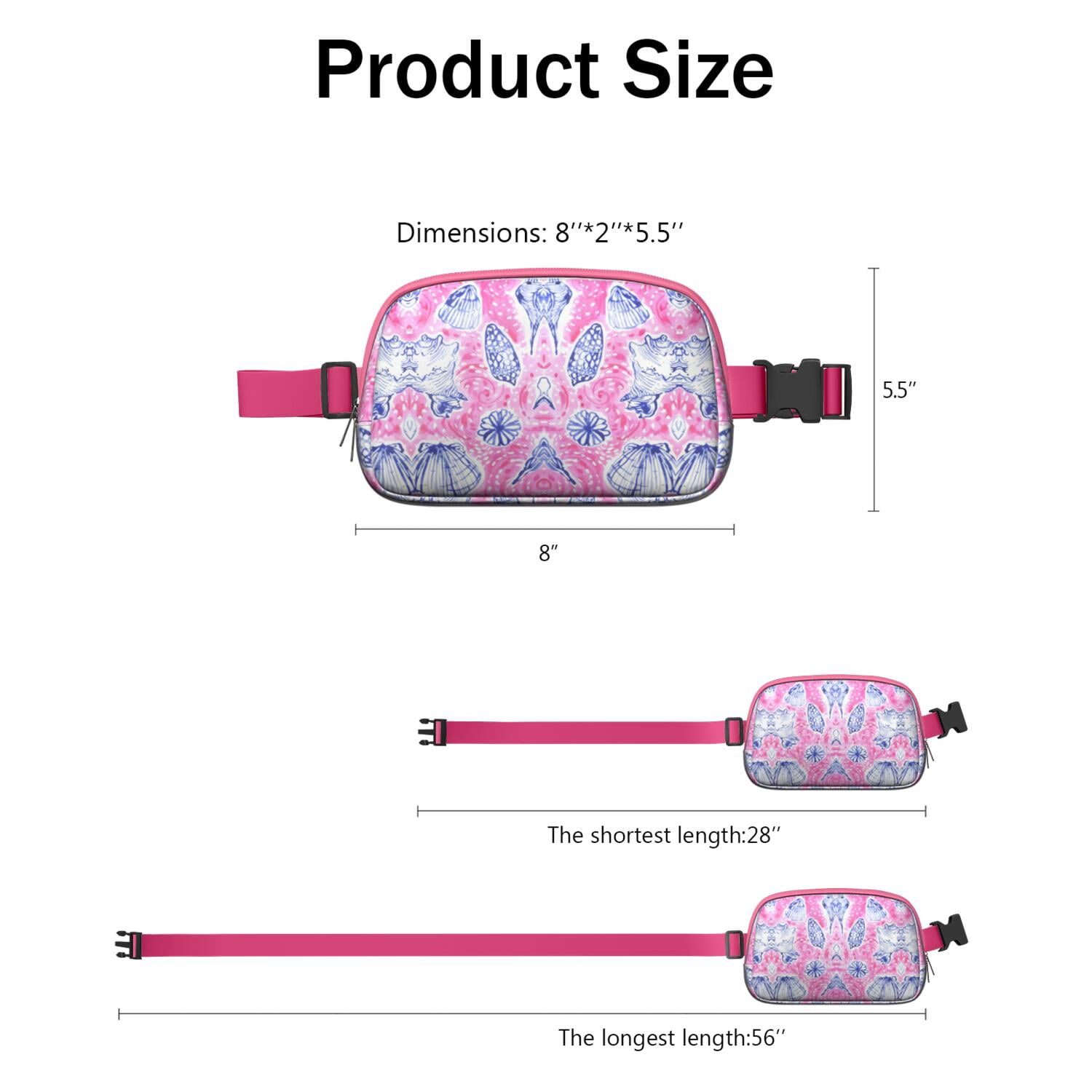 Seaside Seashell Fanny Pack for Women – Cute Tropical Waist Bag with Marine Fish, Starfish & Coral Reef Pattern for Summer Vibes