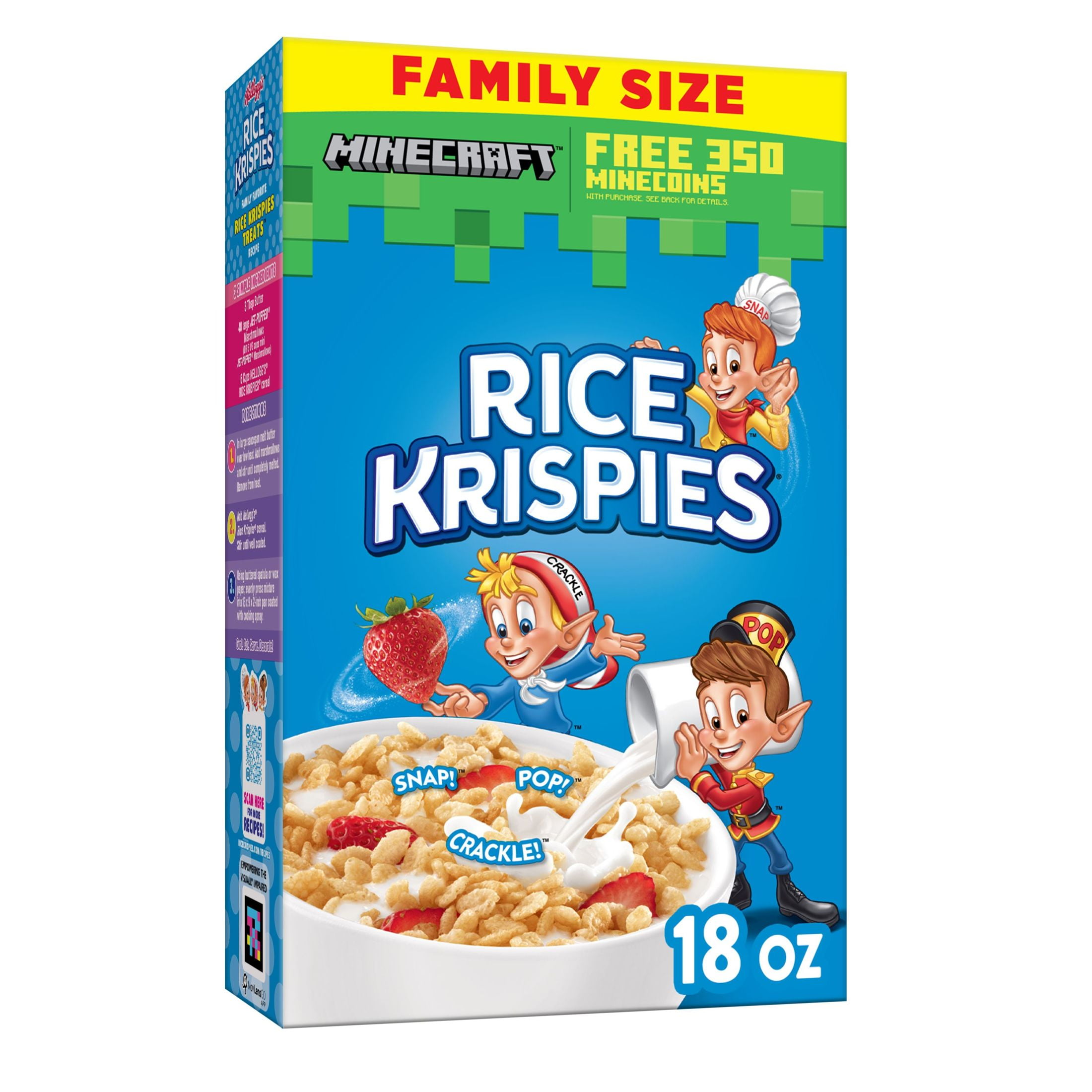 (2 pack) Kellogg's Rice Krispies Original Cold Breakfast Cereal, 18 oz