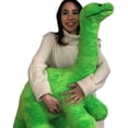 thumbnail image 4 of American Made Big Plush Brand Giant Stuffed Green Dinosaur, Soft Giant Stuffed Brontosaurus 48 inches wide 30 inches tall Made in USA, 4 of 7