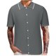 thumbnail image 2 of Playeras Elvqul Hombre Casual Gris Manga Corta Liso Solapa, 2 of 6