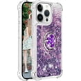 thumbnail image 6 of Liquid Quicksand Case for iPhone 16 Pro 6.3" with Diamond Kickstand, Soft TPU Luxury Fun Glitter Sparkle Flowing Clear Bling Cover Case for Apple iPhone 16 Pro. -Purple, 6 of 14