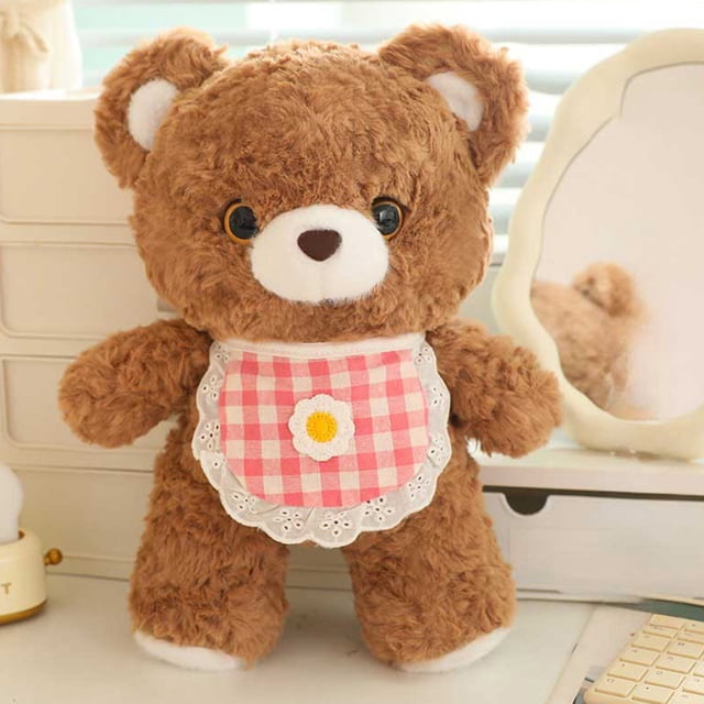 Mini oso de peluche con bufanda, juguete de peluche para niños, almohada relajante para dormir, juguete de peluche para niños y niñas, regalo de cumpleaños festivo, muñeco de peluche