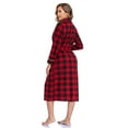 thumbnail image 4 of ANLIQI Couples Matching Chritsmas Robes Soft Fleece Red Plaid Robe Long Cozy Warm Bathrobe with Pockets (Womens,DR, 2XL), 4 of 5