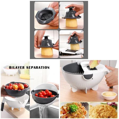 

HXAZGSJA Rotating Vegetable Cutter Set Multi-function Cutter Vegetable Cutting Machine Kitchen Accessories