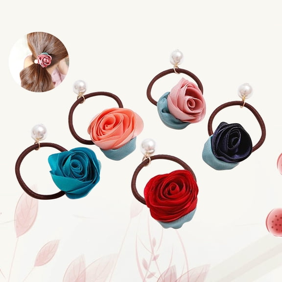 ROMANSENTIAL 5Pcs Elegant Design Elastic Ponytail Holder For Babies And Toddlers Any Occasions