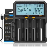 WISSBLUE PD 20W LCD Universal y Charger with Discharge Capacity Test Can Display Capacity, 18650 y Charger