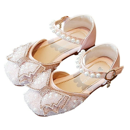 

Aompmsdx Girls Baby Sandals Bowknot Dancing Shoesprincess Shoes Pearl Bling Shoes Single Kids Shoessneakers