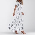 thumbnail image 4 of UoCefik Floral Maxi Dresses for Women 2025 Summer Elegant Flutter Sleeve Long Flowy Dresses Trendy V Neck Garden Party Dress White XL, 4 of 8