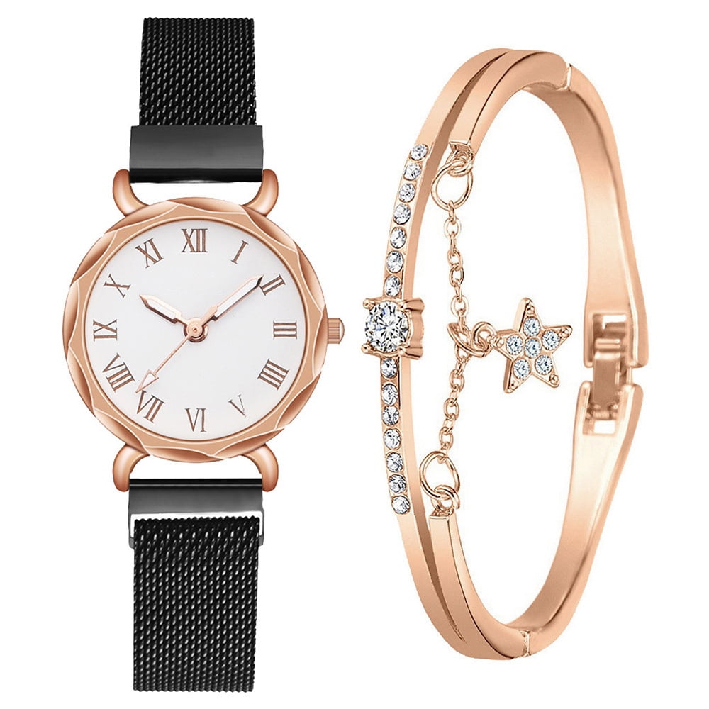 Watches Bracelets Set Classic Design for Girl Gift Gray Bracelet