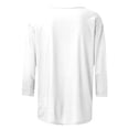thumbnail image 5 of Fanxing 3/4 Length Sleeve Women Tops Baseball T-Shirts Summer Casual 3/4 Sleeve Tops Loose Fit Pullover Tunics Solid Crewneck Blouse White,XXXXXL, 5 of 6