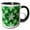 Black/White, variant on 3drose, Seasonal White Snowflakes Design on Tonal Green Background, 15oz Two-tone Black Mug