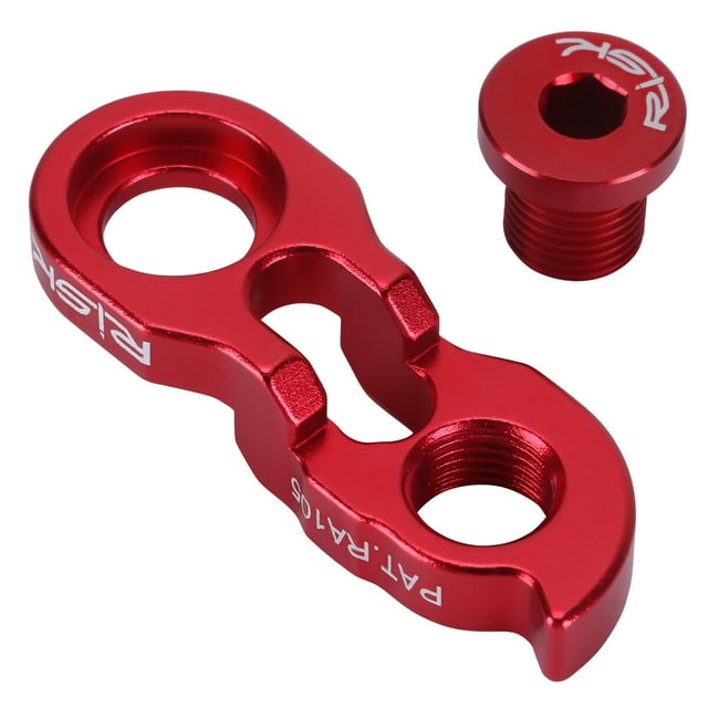 FRCOLOR 1 Ensemble de Rallonge de Patte de Dérailleur Arrière de Vélo avec Vis, Patte de Dérailleur Compatible avec Roue Libre 34-52T, Cadre en Aluminium (Rouge), 1.97"X0.79"X0.39 Pouces