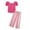 Hot Pink Stripe, variant on Arshiner Tween Girls Square Neck Puff Sleeve Pink Tops and Wide Leg Pants Set with Pockets Size 13-14 Years