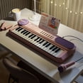 thumbnail image 4 of 37 Key Pink Piano for Kids Music Toys for 12+ Months Girls,10 Demos Keyboard for Kids ,Toy Piano with Microphone for 1 2 3 Year Old Girls Birthday Gifts (Pink), 4 of 11