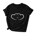 thumbnail image 4 of Posijego T-Shirts Graphiques Cœur pour Femmes Saint-Valentin Manches Courtes T-Shirts d'Été Mignons Col Rond Décontractés, 4 of 4
