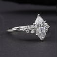 thumbnail image 2 of solitaire jewels Snow Drift Style 2CT Marquise Moissanite Engagement Ring For Women, 10K White Gold, 2 of 6