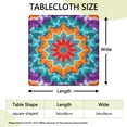 thumbnail image 2 of Colorful Tie Dye Starflower Pattern Square Fitted Tablecloth with Elastic Edge,Square Table Cover,Washable Elastic Table Cover for Home Kitchen Party Decor 34"x34", 2 of 6