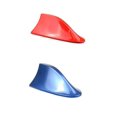 thumbnail image 1 of 2 antenas universales para coche con forma de aleta de tiburón, antena de radio FM/AM con base adhesiva impermeable para auto SUV camión furgoneta (rojo+azul), 1 of 5